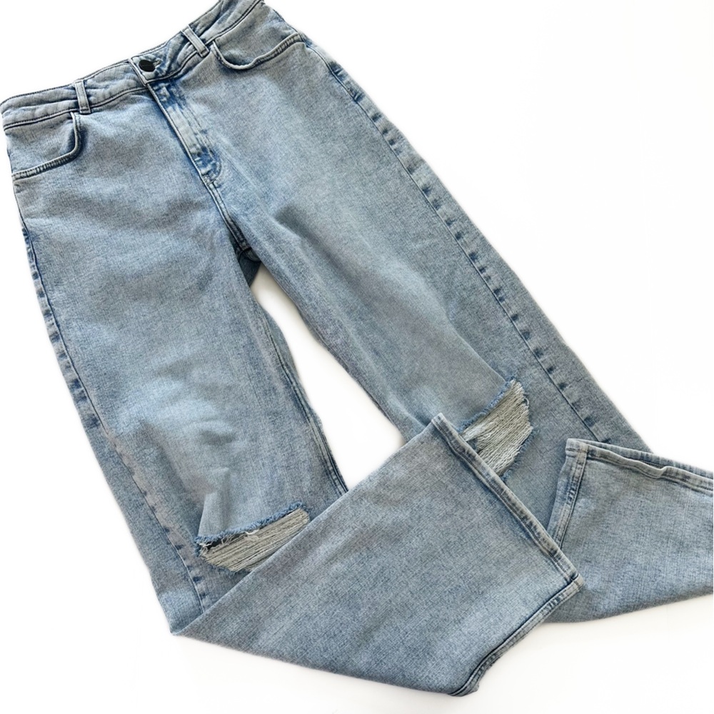 Fitjeans Women’s Large Baggy Ripped 80s Blue Stretch Jeans - Picture 2 of 10
